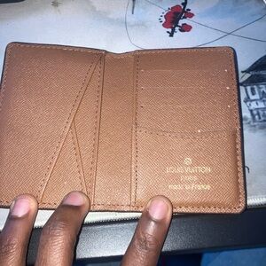 Louis Vuitton Tan/Brown Saffiano Leather Card & Key Holder